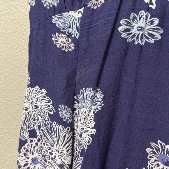 Free People Blue Hawaii Washed Blue Floral Print Short Sleeve Mini Dress - Picture 8 of 16